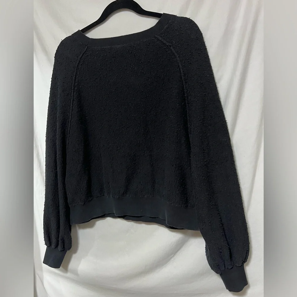 Free People Found My Friend Pullover Oversized Cropped Textured Stretch Winter